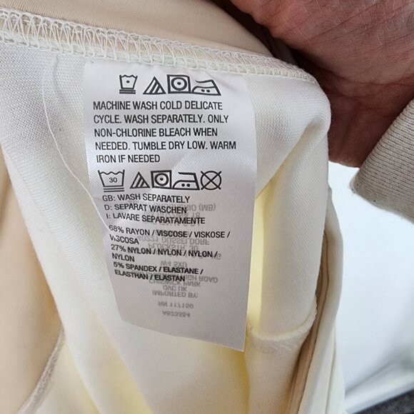 NEW Belle by Kim Gravel Petite Perfect Ponte Straight Leg Pant Cream Size 16P - Picture 9 of 9